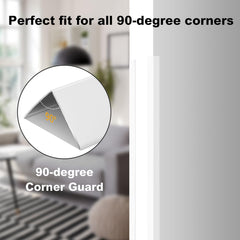 Yeaborn wall corner protector in white provides durable edge protection for walls.