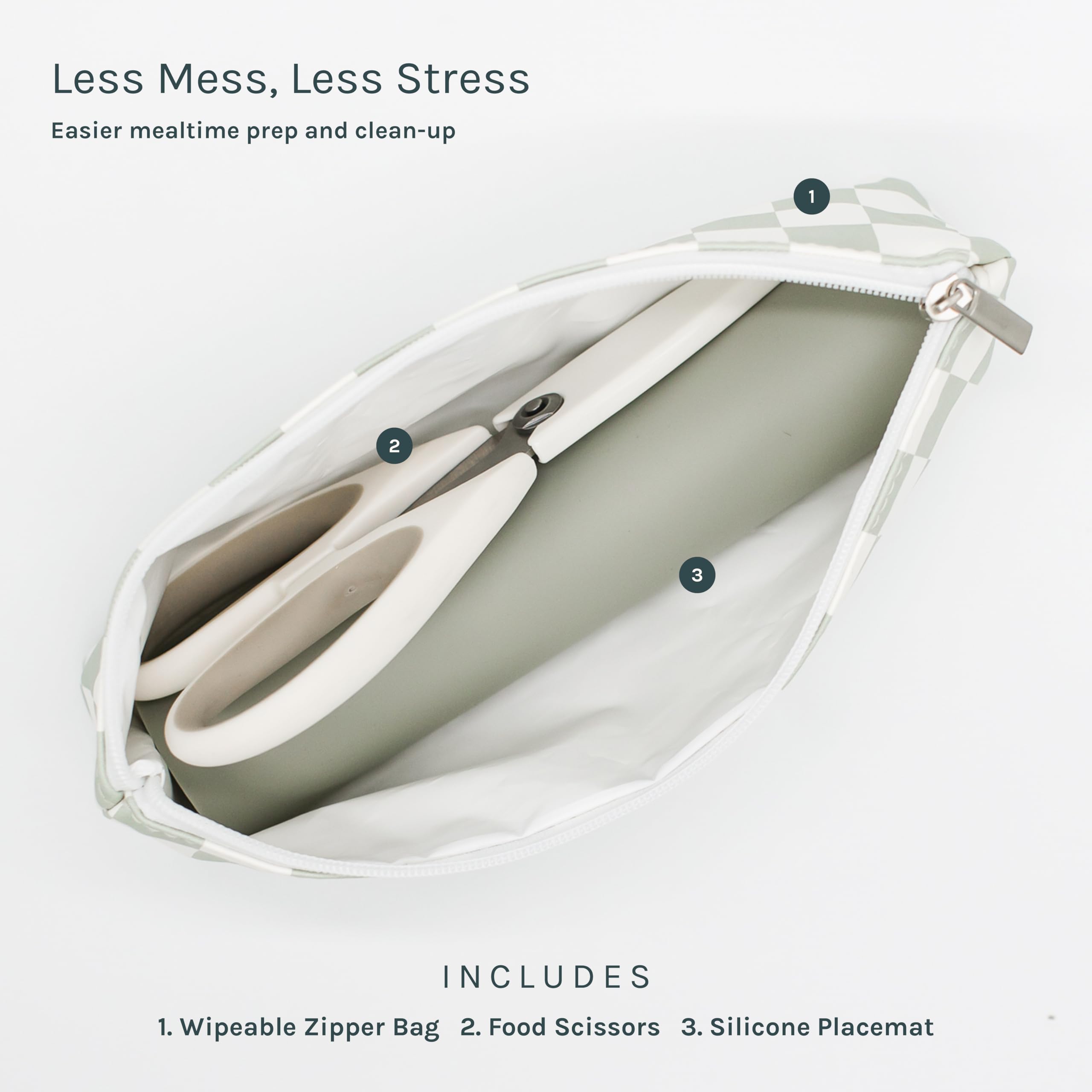 Yeah Baby Goods wipeable tote keeps mealtime essentials organized and mess-free during travel.
