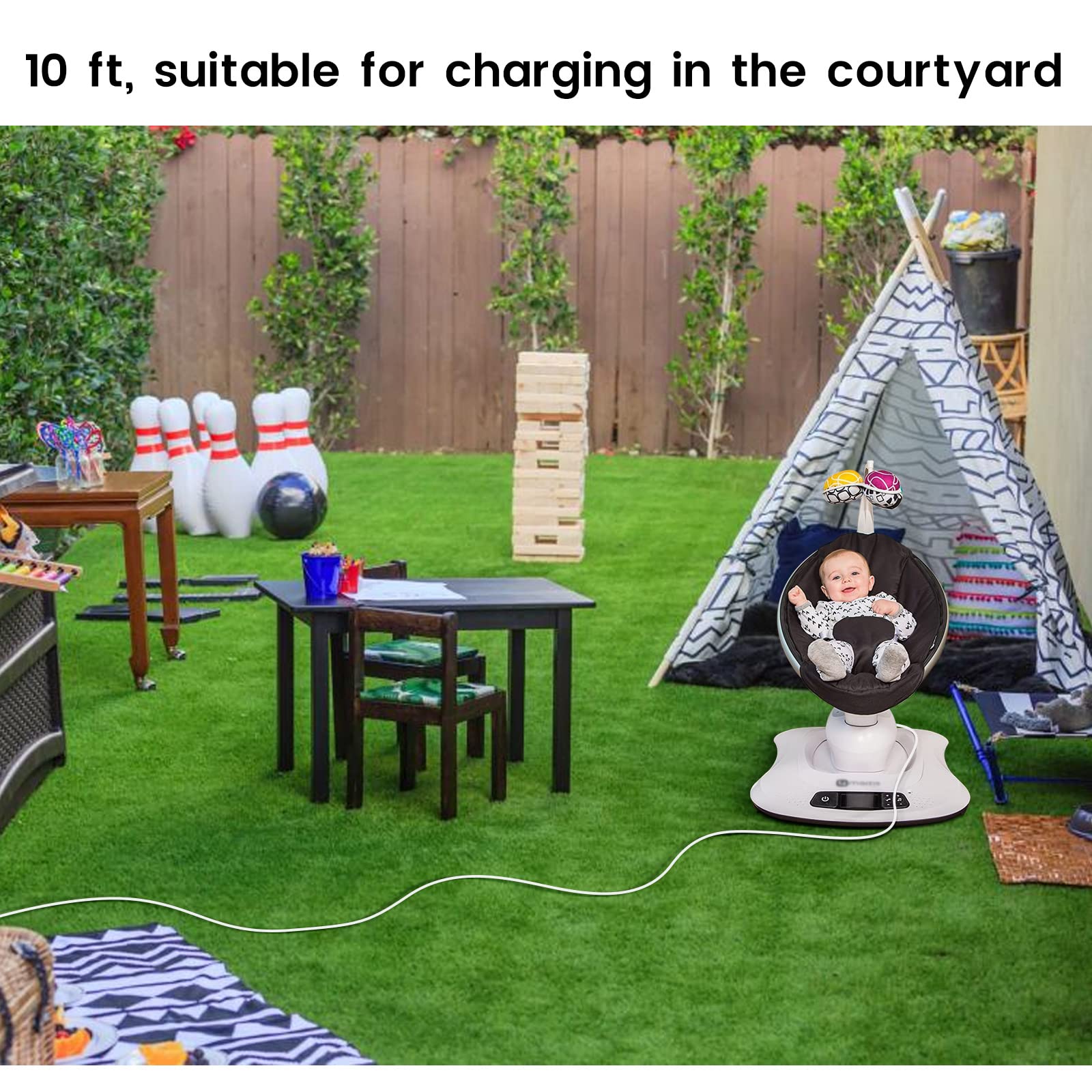 YEAOI 12V 3A AC adapter powers mamaRoo and RockaRoo reliably