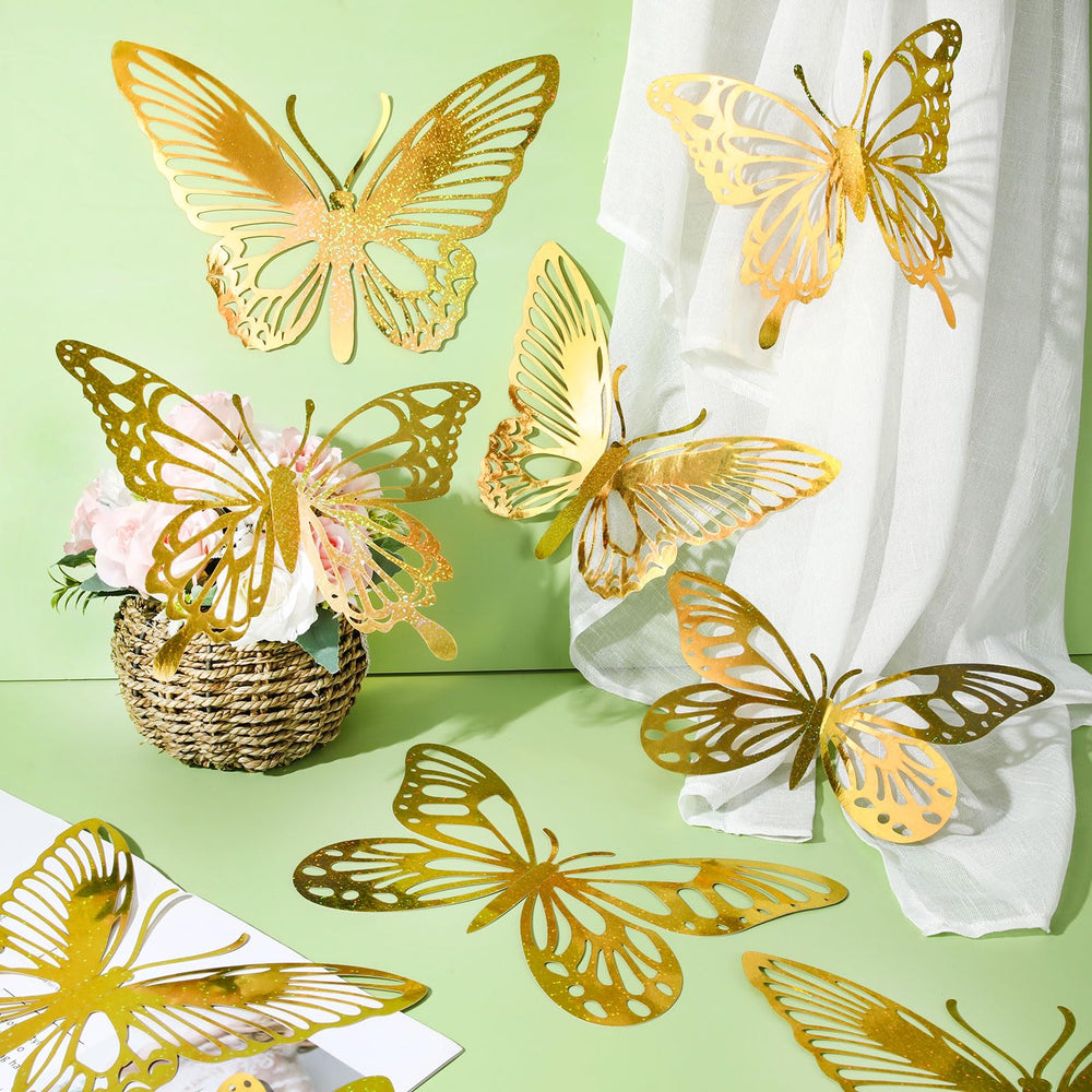 Yeaqee glitter gold butterfly wall decor small style 1 suits nursery walls