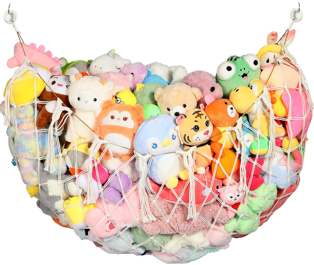 Yecaye 60in stuffed-animal net hammock offers large storage space in a creamy white finish.