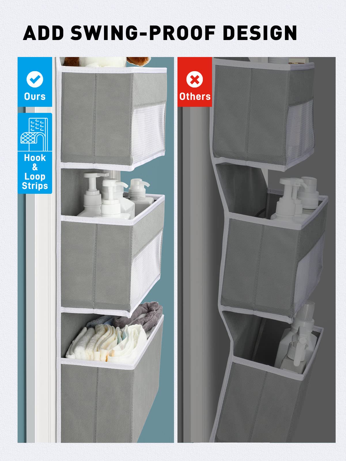 Yecaye 61in length by 14in width door storage fits standard doors