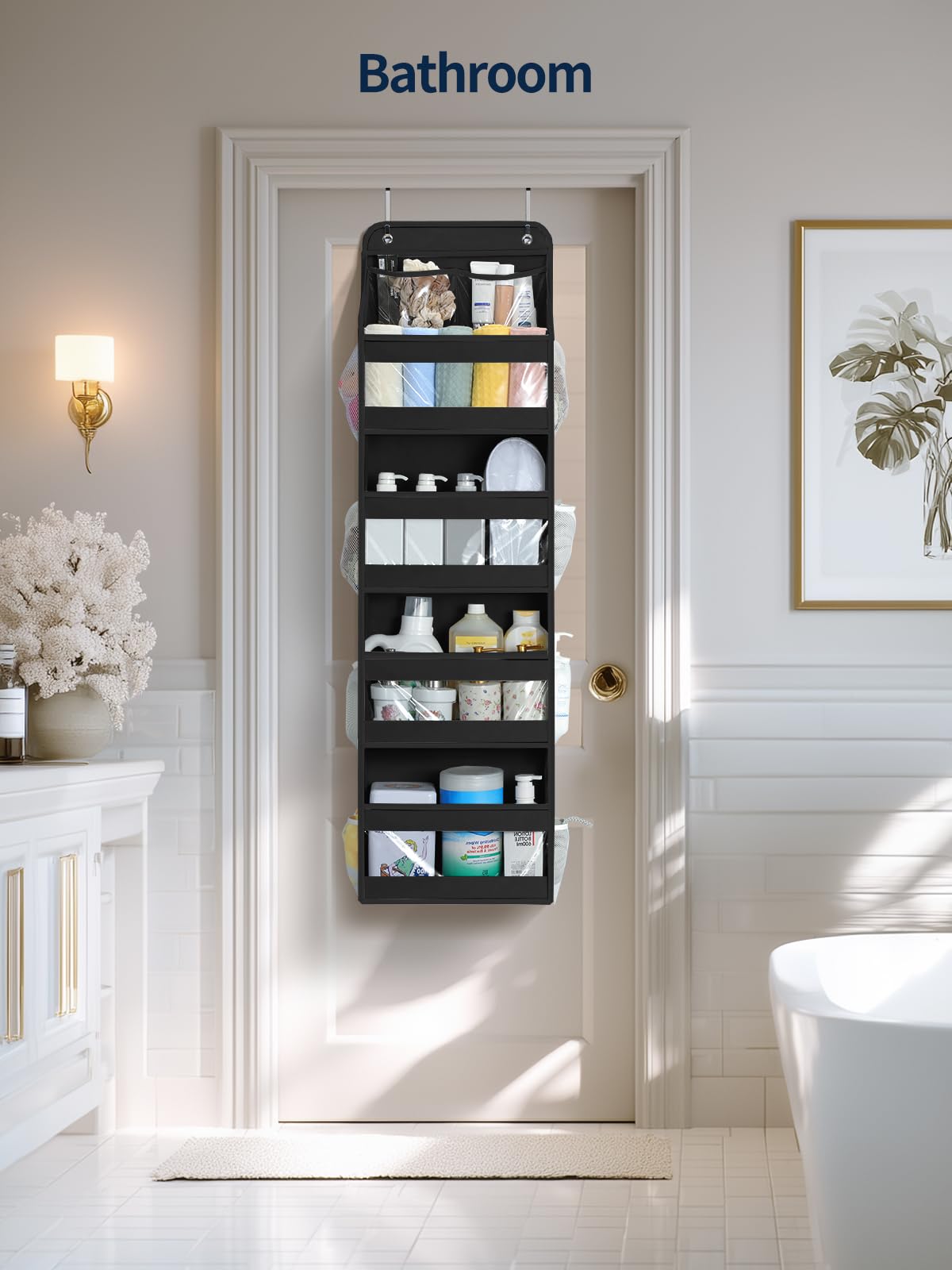 Yecaye versatile storage behind doors for bathroom essentials