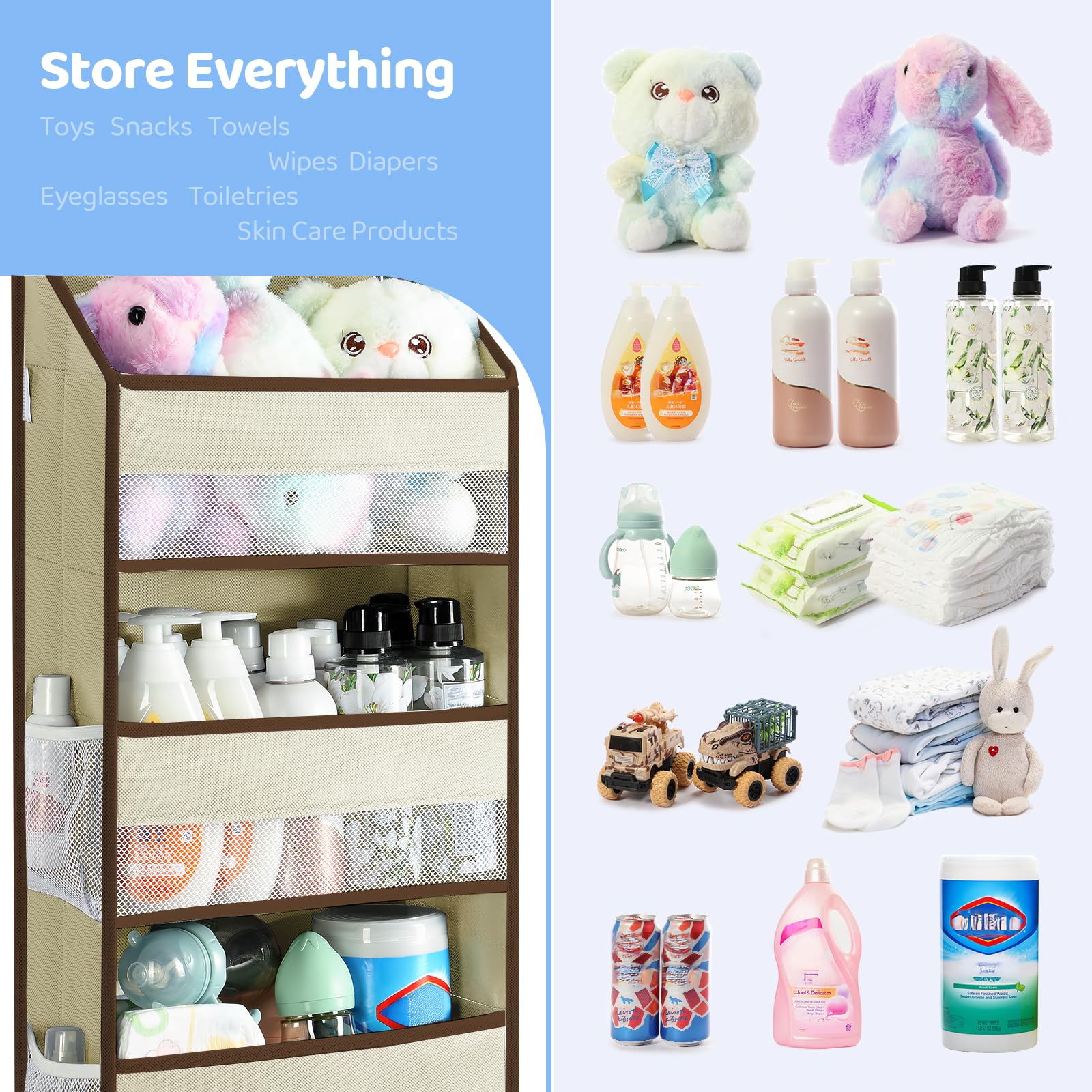 Yecaye bathroom and nursery storage for tidy spaces with odor-free durable fabric