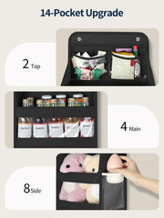 Yecaye bedroom setup displays door-mounted organizer improving closet efficiency