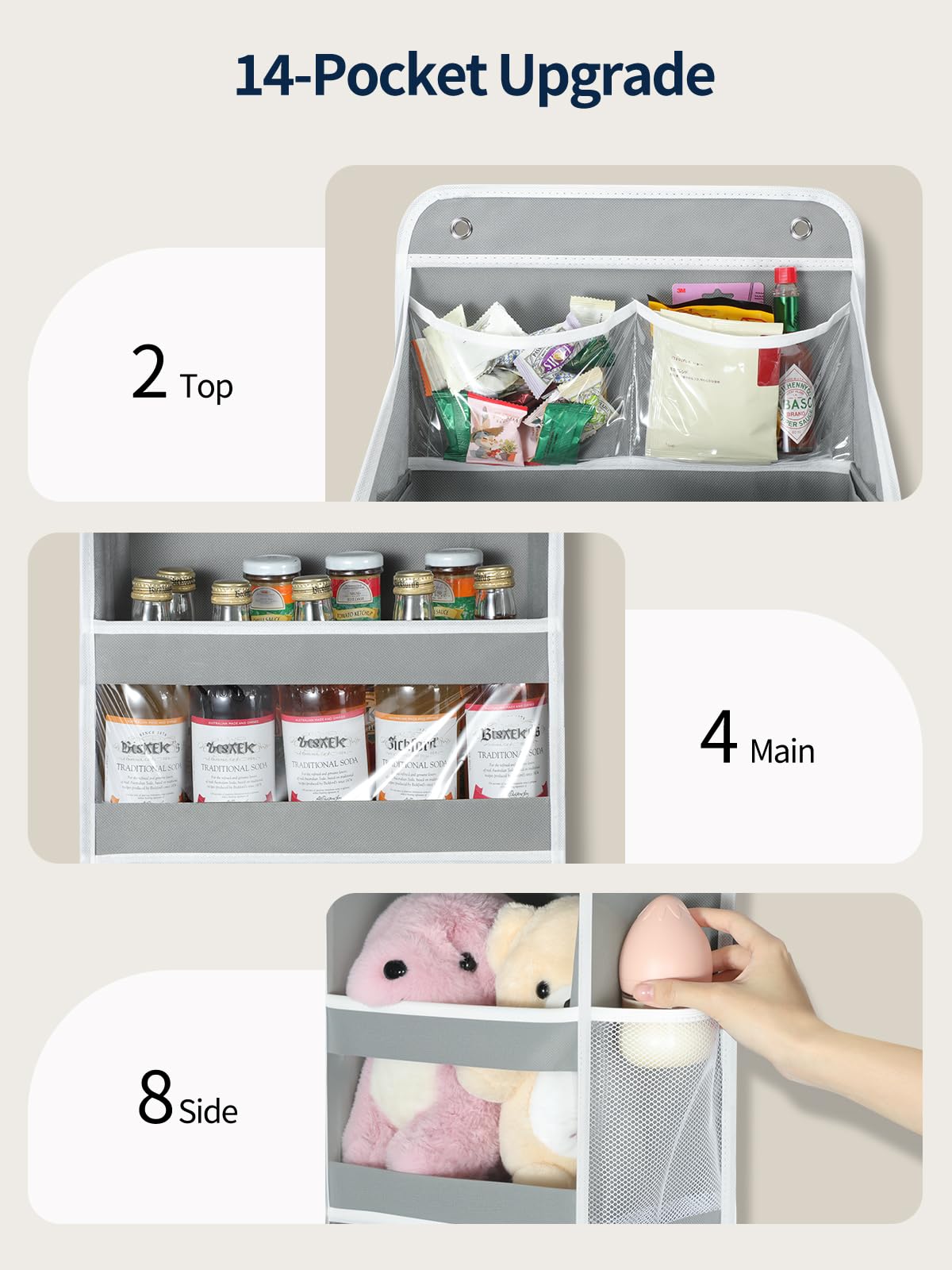 Yecaye over-the-door organizer with transparent PVC windows for quick glance.