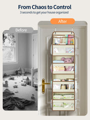 Yecaye door organizer with clear PVC windows for quick visibility of contents.