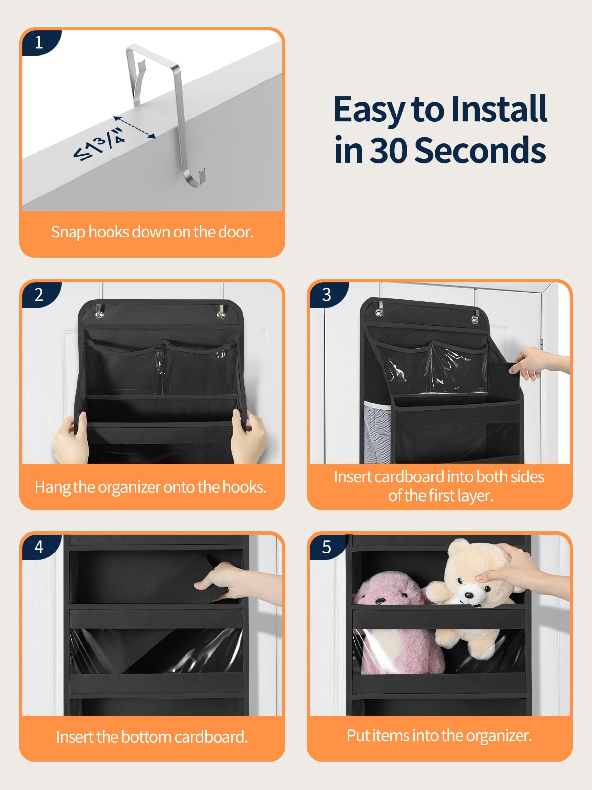 Yecaye door-fit range 1¼ to 1¾ inches suits many doors