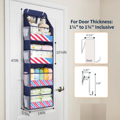 Yecaye stars-and-stripes design door organizer in navy adds decorative yet functional storage.