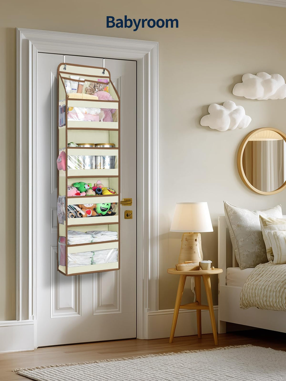 Yecaye durable fabric door organizer supports heavy items without sagging.