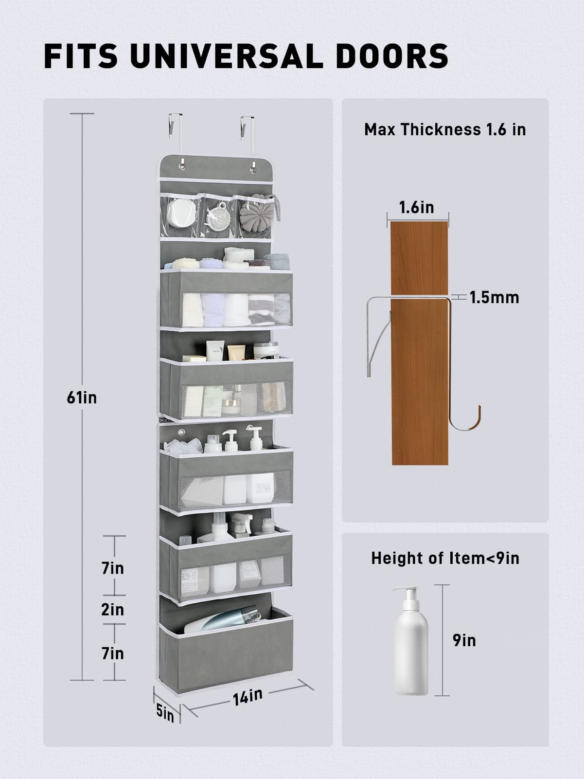 Yecaye easy-install door organizer comes with included hardware