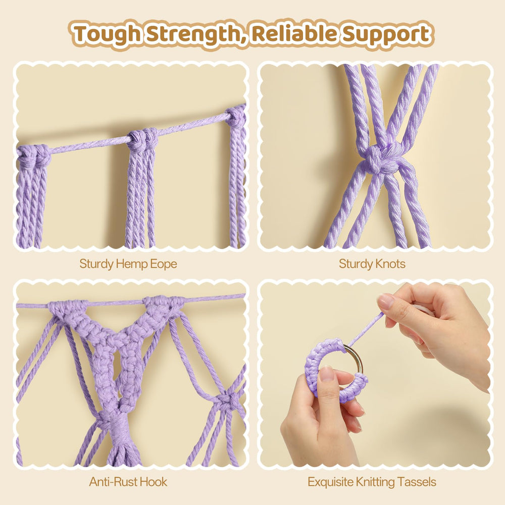 Yecaye macrame tassels detail on the hammock edge