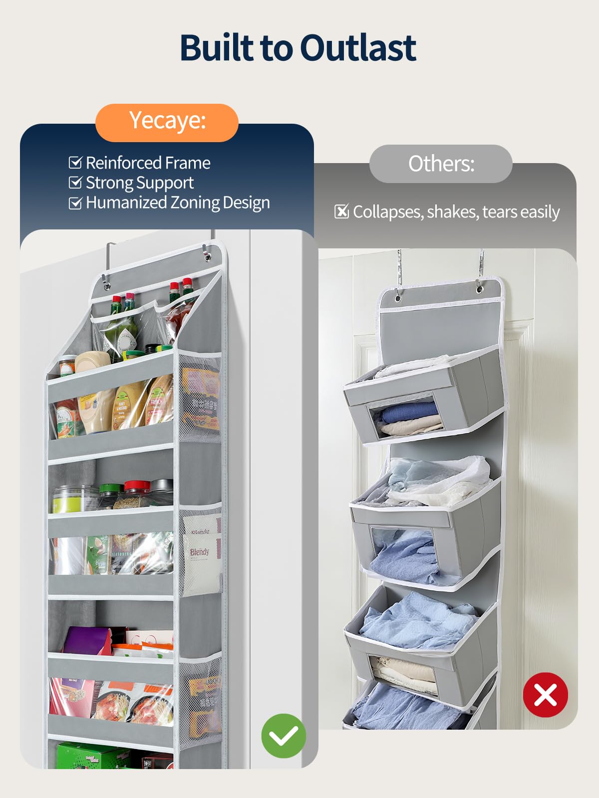 Yecaye no-tools quick-hang setup suitable for dorms and rentals.