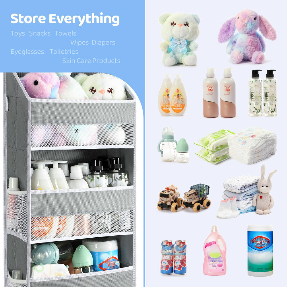 Yecaye nursery storage with towel bin display for nursery and baby essentials.