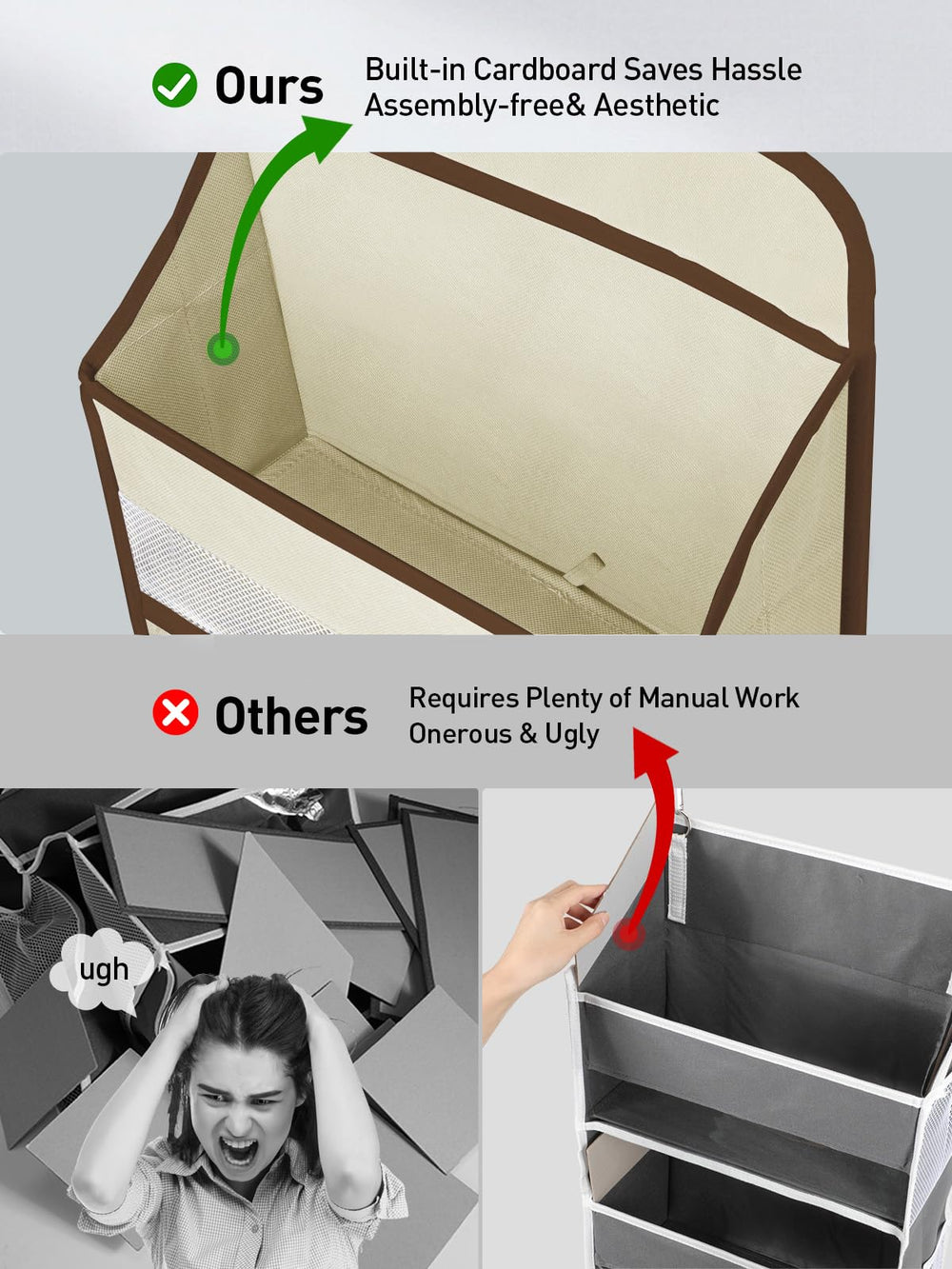 Yecaye organizer supports up to 44 pounds.