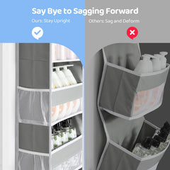 Yecaye over-the-door organizer gray side pockets image showcasing compact storage for small items.