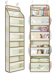 Yecaye over-door organizer beige assembled for space-saving storage behind doors.