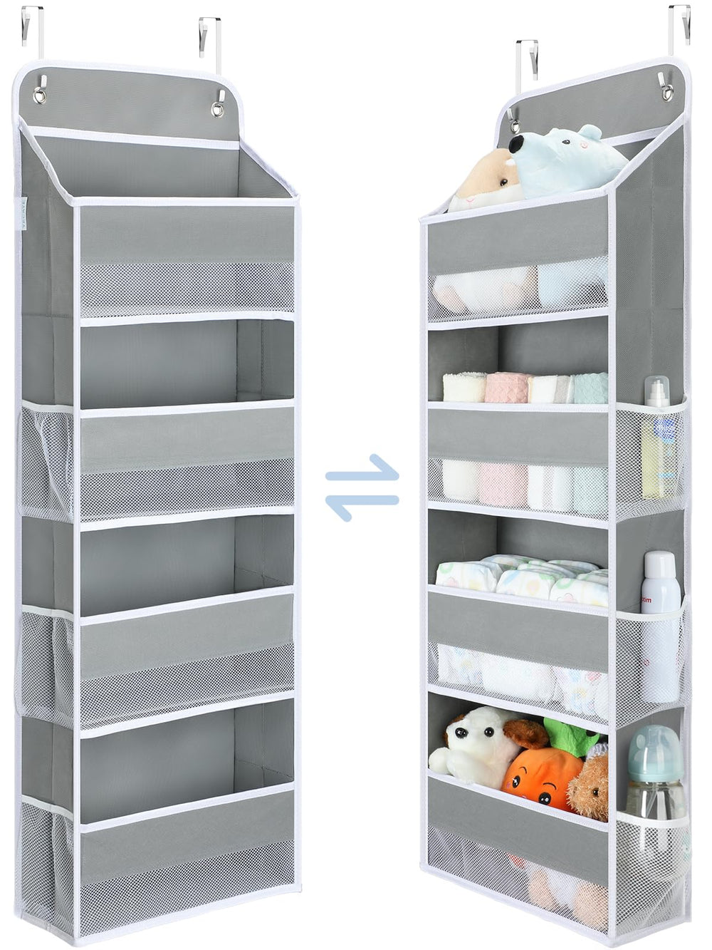 Yecaye over-the-door organizer with four-tier storage for baby items