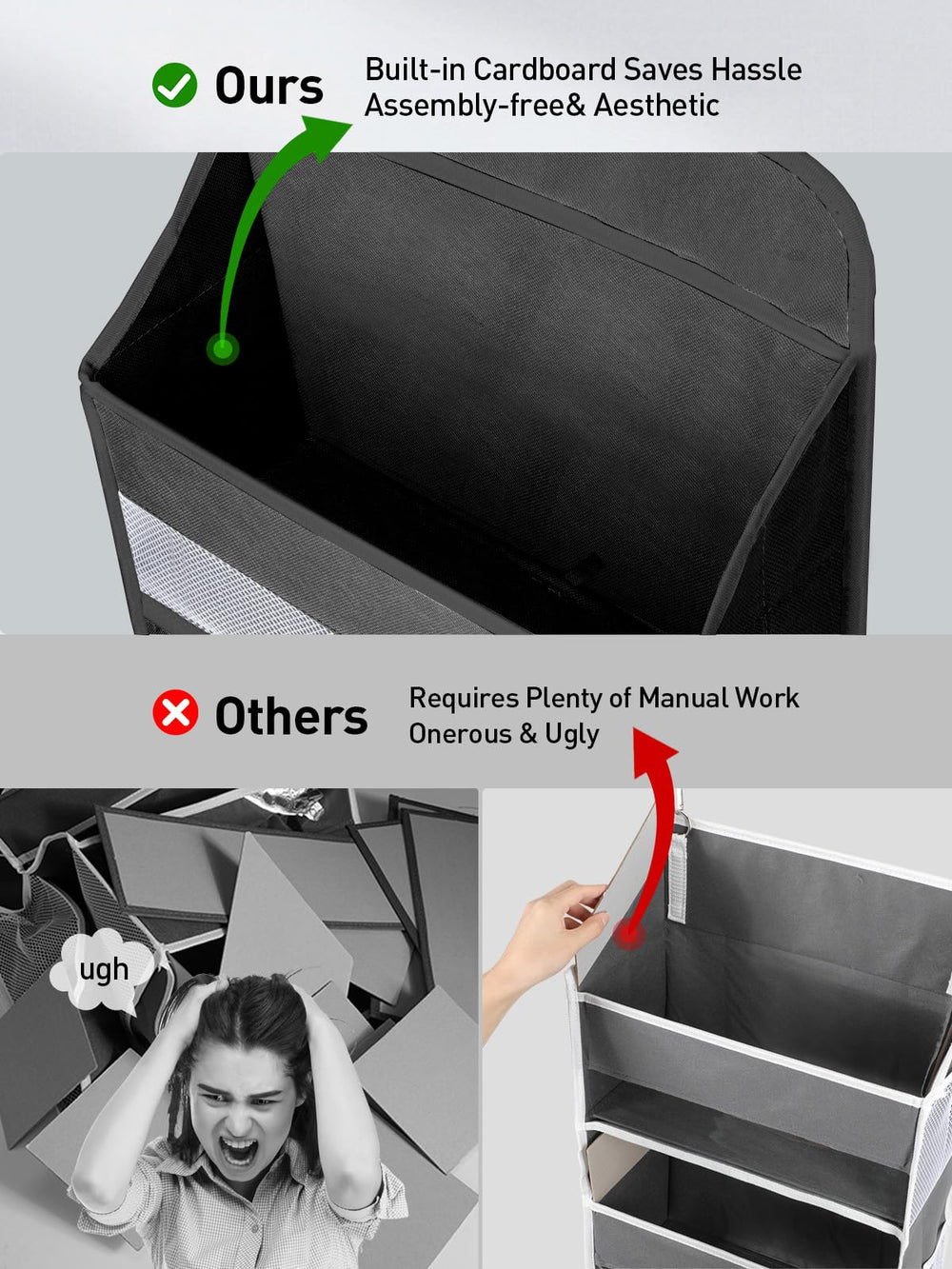 Yecaye organizer supports up to 44 pounds for reliable storage.