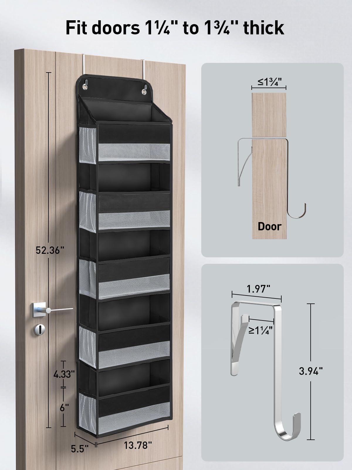Easy tool-free assembly of the Yecaye door organizer.