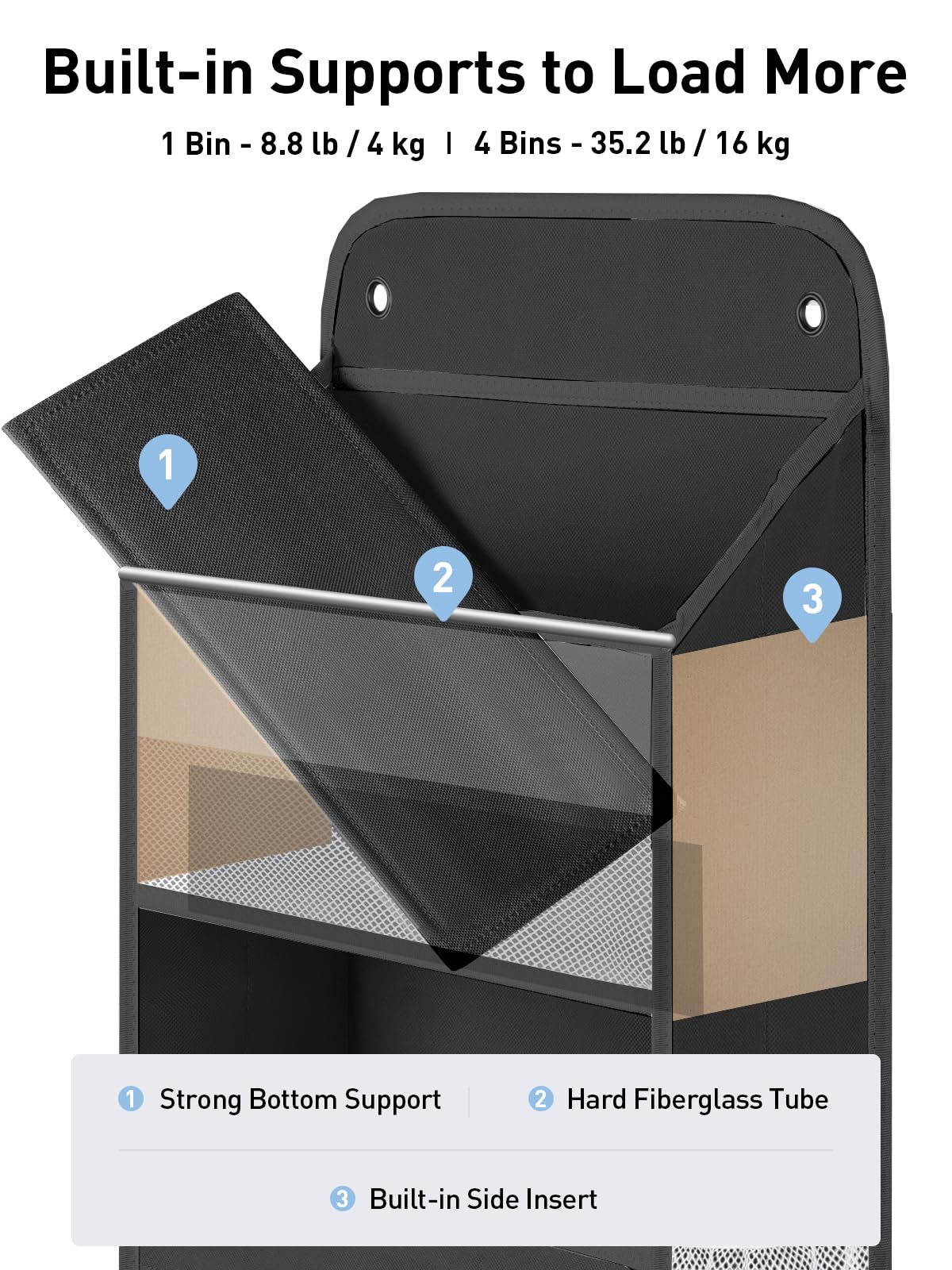 Yecaye four-tier bins with reinforced construction for stability.