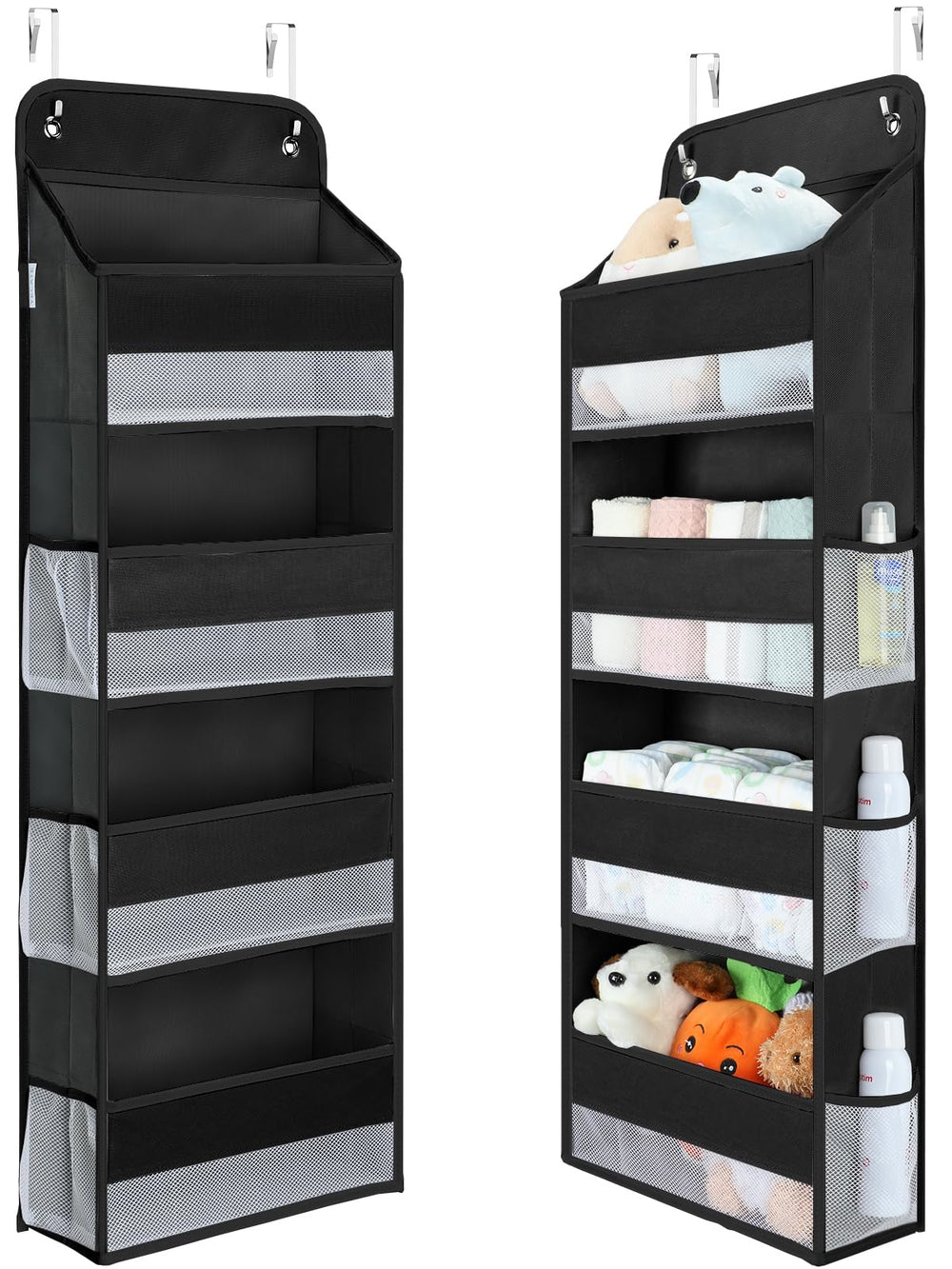Yecaye over-the-door organizer, front view, spacious nursery storage.