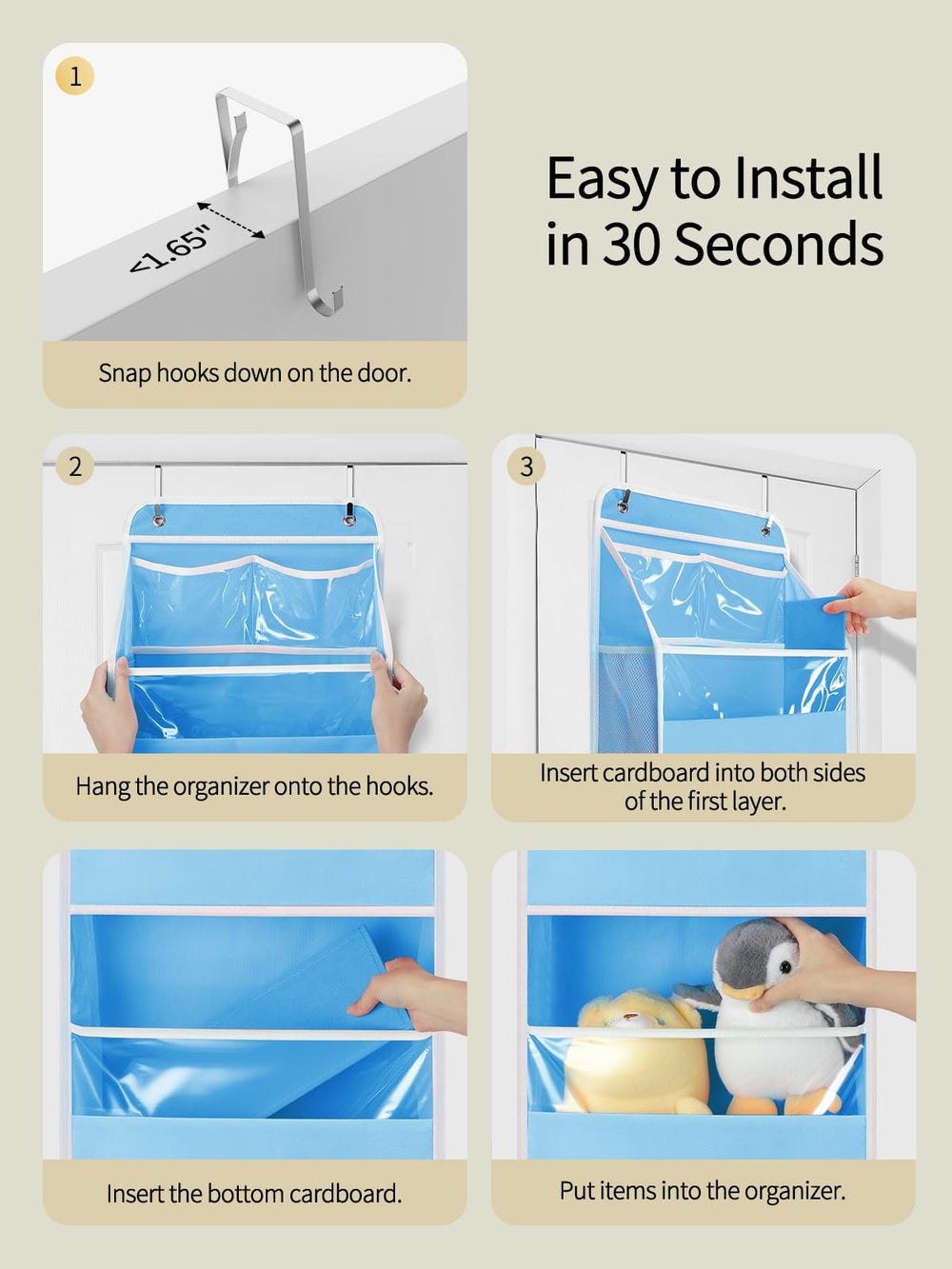 Yecaye package includes metal support hooks for secure hanging