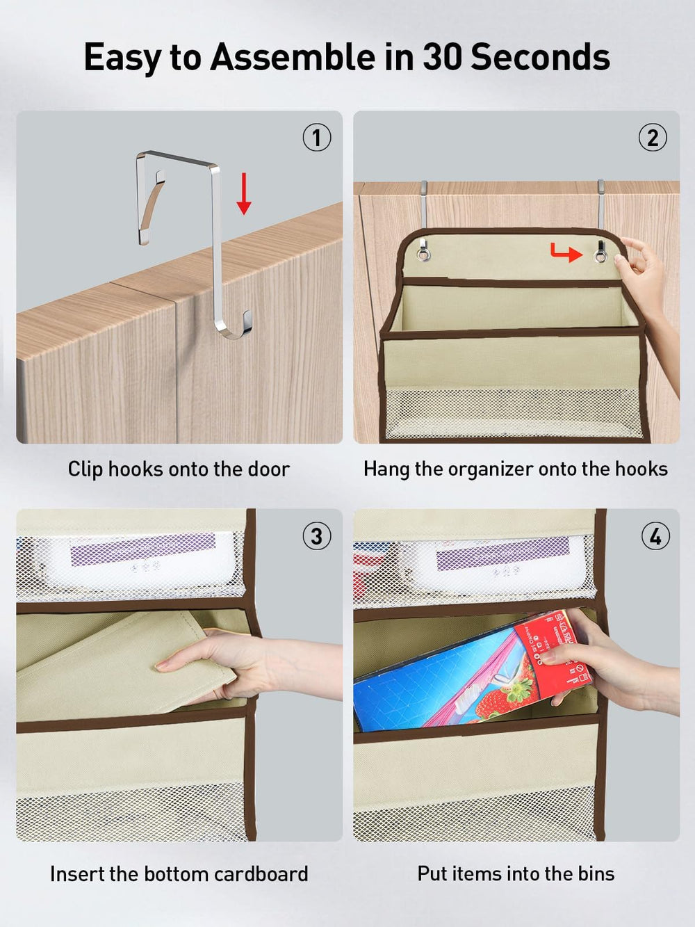 Pre-inserted bottoms simplify tool-free assembly.
