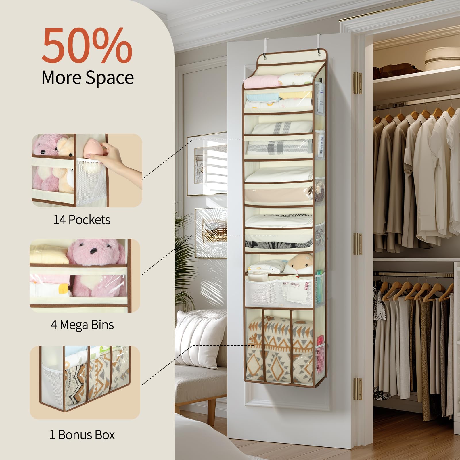 Yecaye see-through windows for quick item location and accessible storage.
