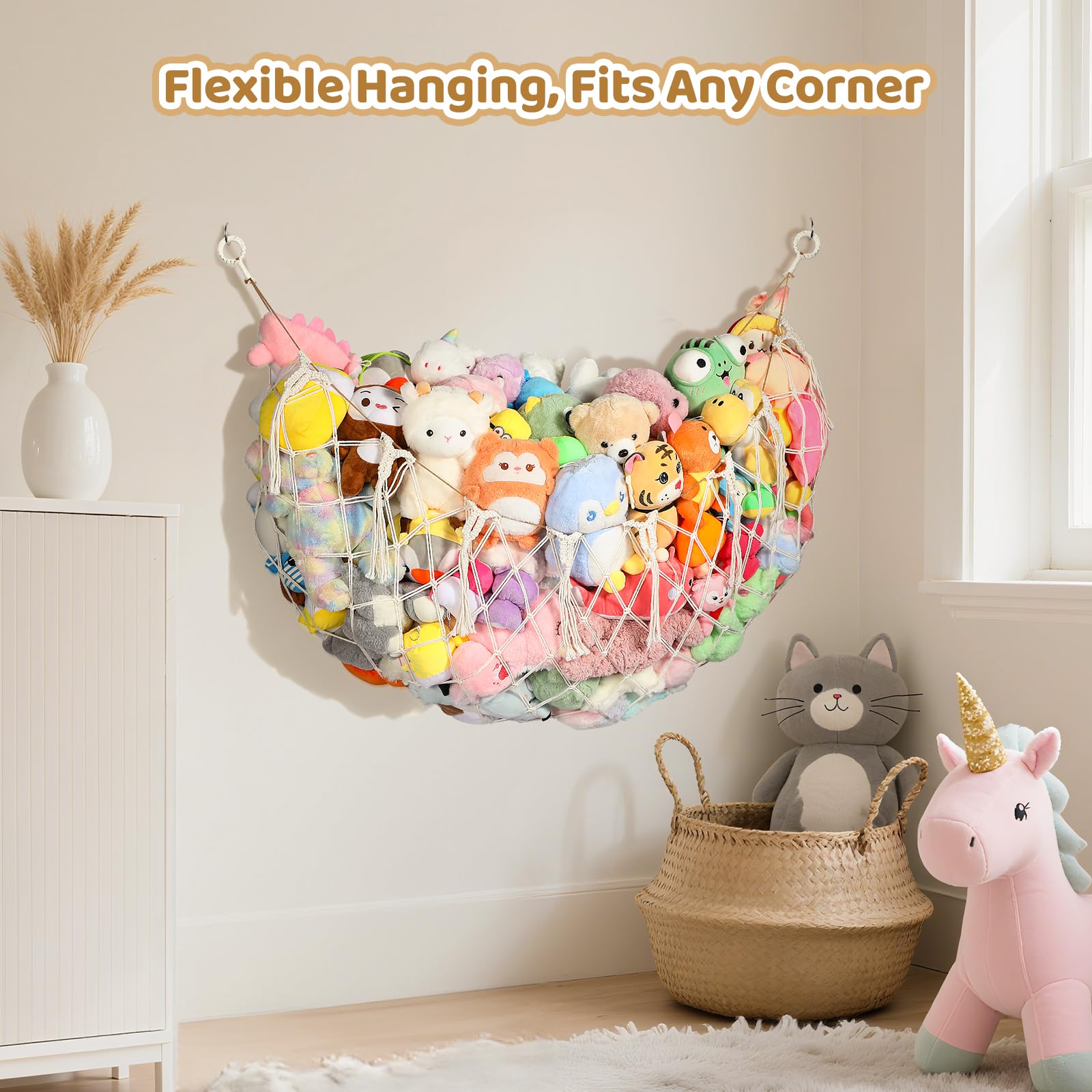 Yecaye spacious toy storage enhances nursery or playroom organization.