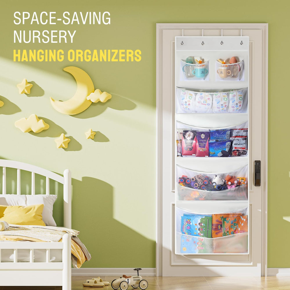 Yecaye organizer enables quick toy access for bedtime routines.
