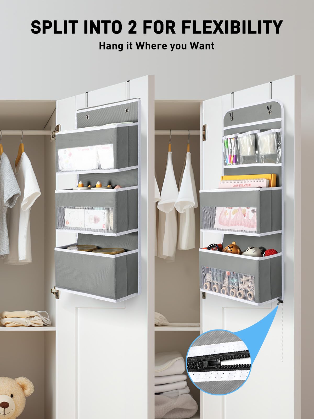 Yecaye swing-proof door organizer keeps items secure when the door opens