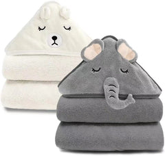 YECELINST URSEORY hooded towel elephant design dries baby quickly after bath
