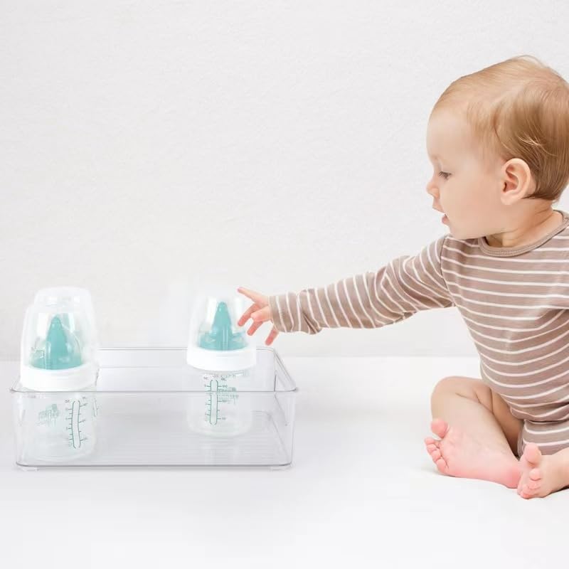 Yeebeny BPA-free organizer safely stores baby bottles and jars.