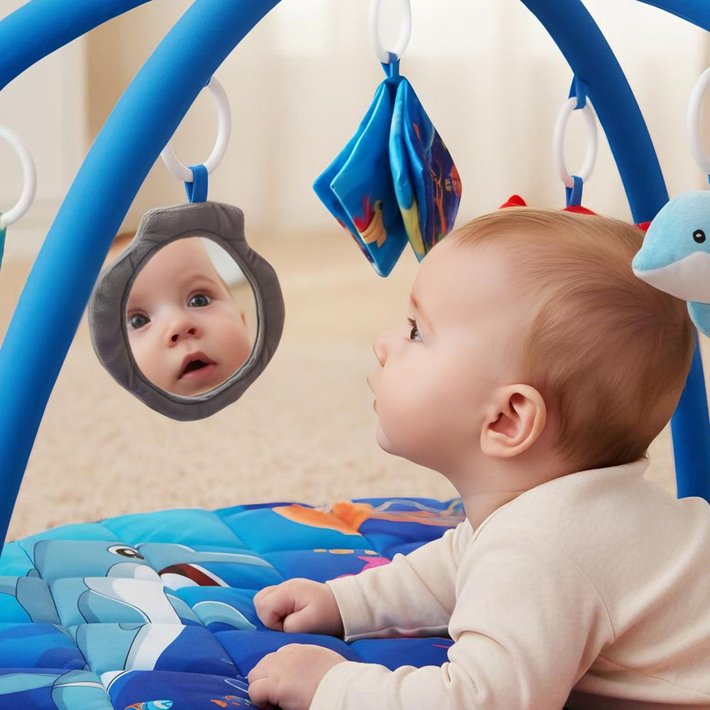 Yeeeasy crinkle book provides tactile texture and auditory cues for sensory development.