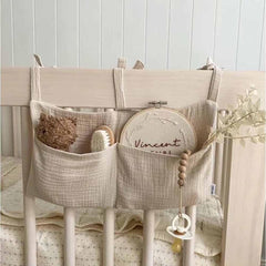 Adjustable hanging strap fits most cribs, allowing versatile placement of YeeMan organizer.