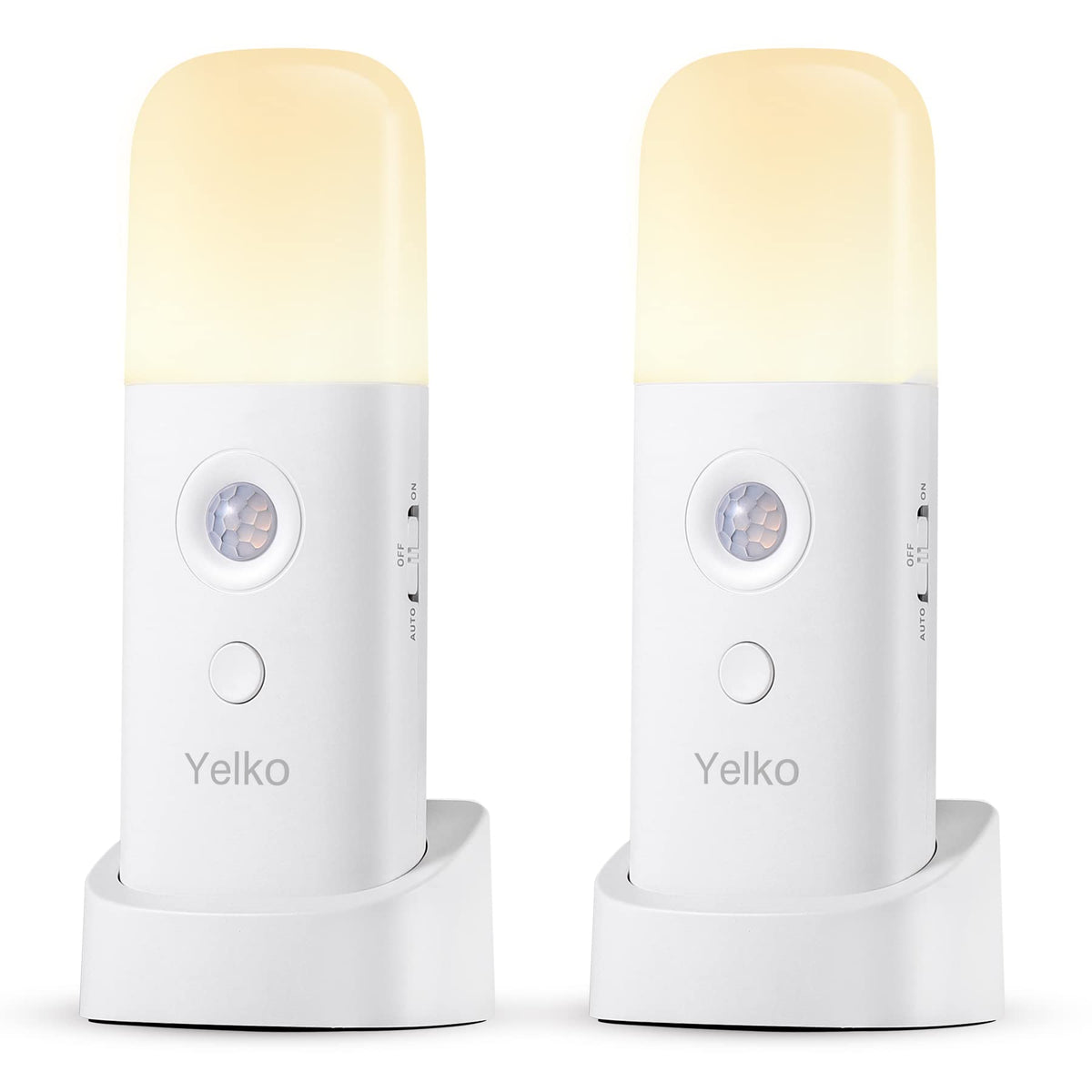 YELKO motion sensor night light in a 2-pack illuminates hallways hands-free