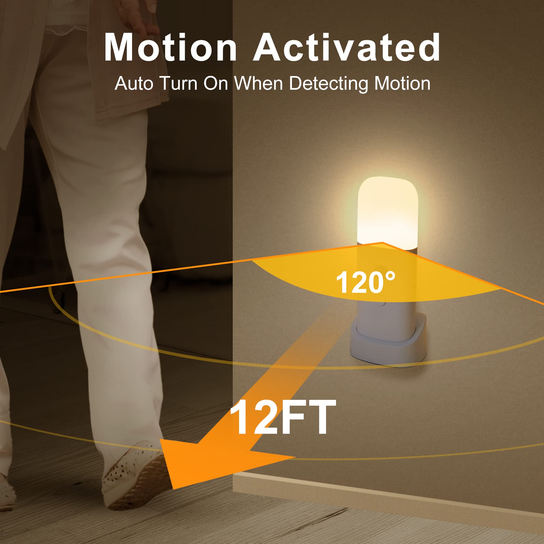 YELKO portable night light shown on a bedside table