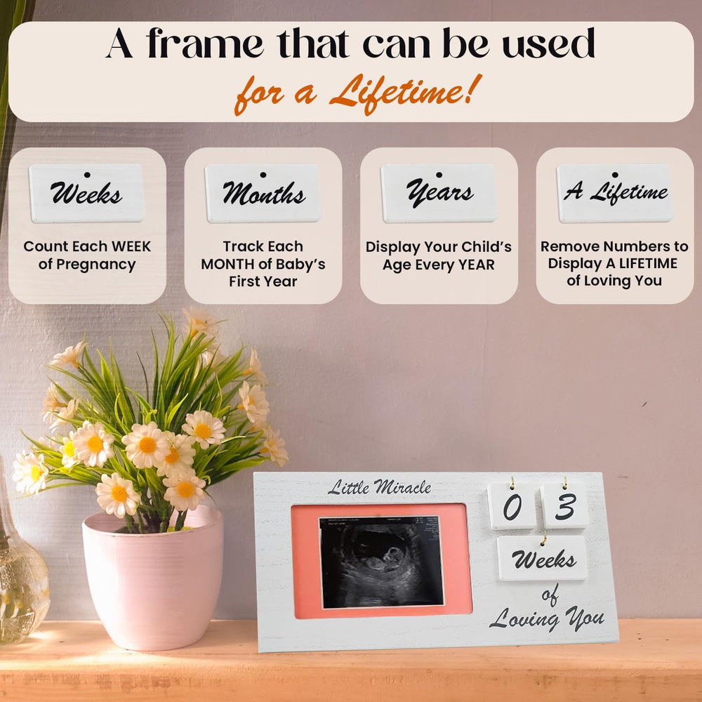 YelloIris baby milestone tracker frame in a nursery setting