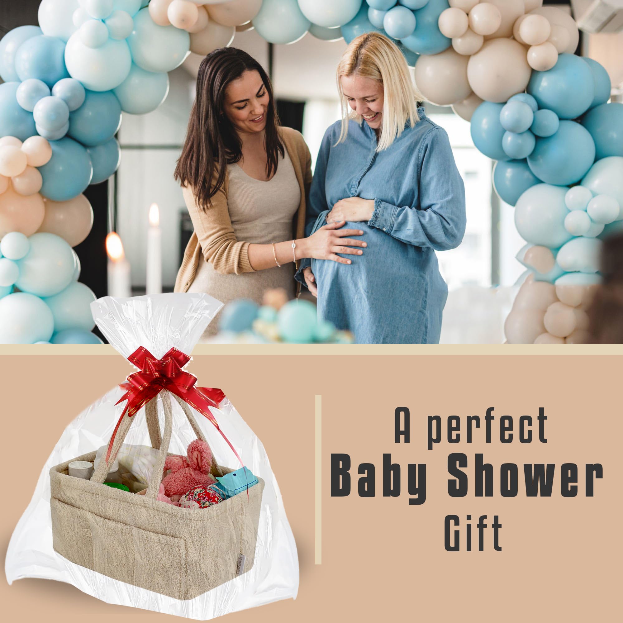 YelloIris diaper caddy with side pocket for extra storage