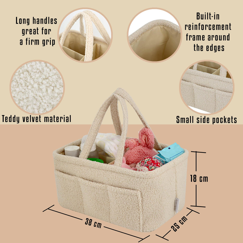 YelloIris caddy with six pockets for quick access in the nursery
