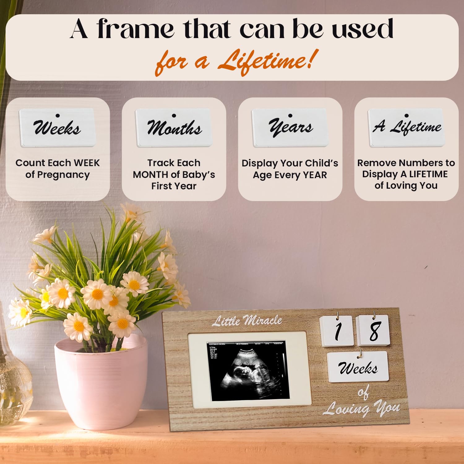 YelloIris frame with removable mats for flexible photo sizes