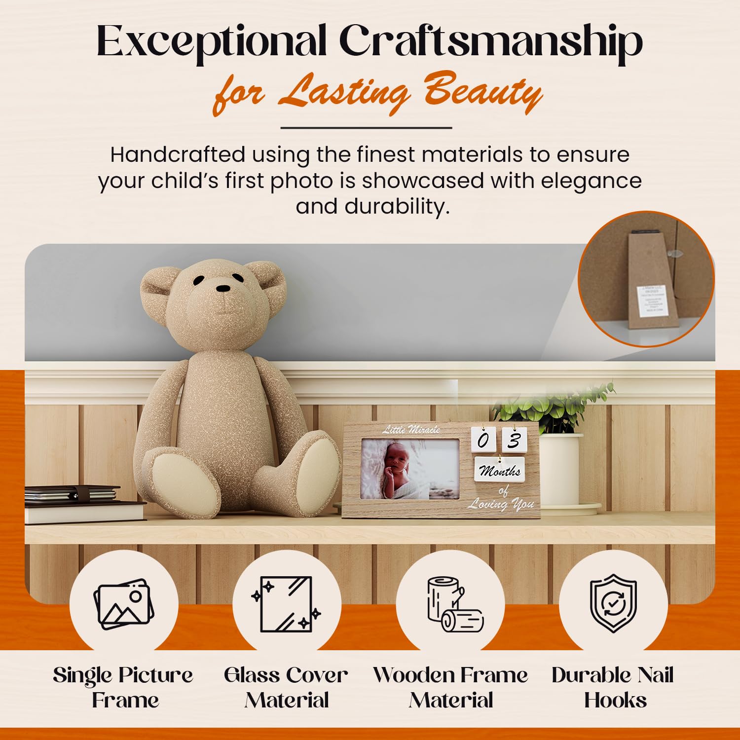 YelloIris wood finish detail adds warm nursery ambiance