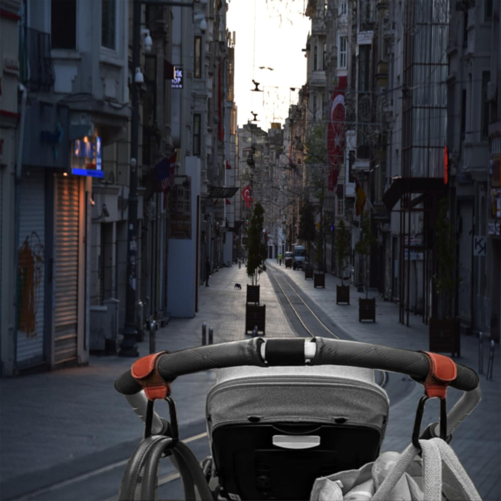 YEMCHI brown stroller hook provides sturdy support for shopping bags and accessories