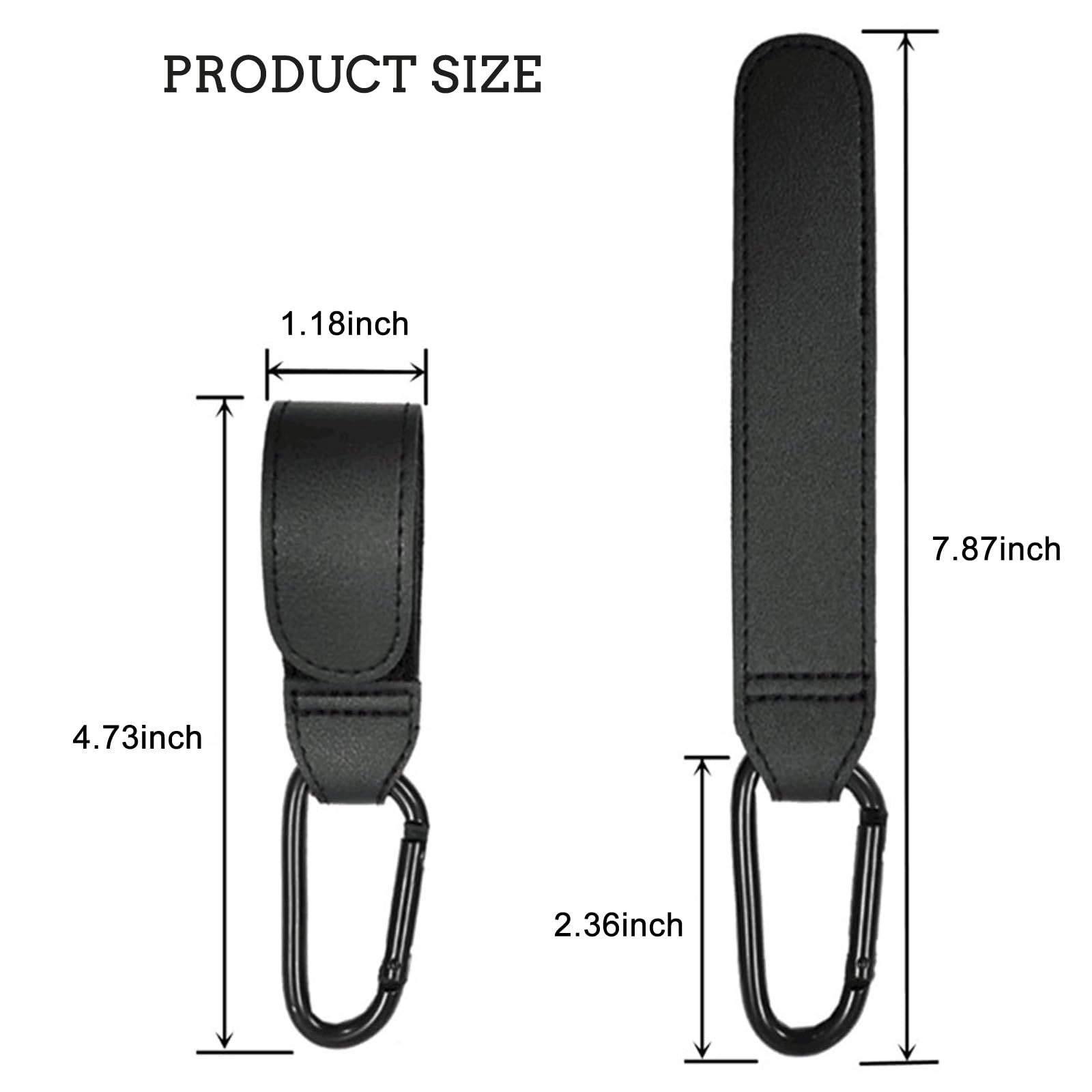 YEMCHI gray stroller hook with velcro strap keeps items organized on the go