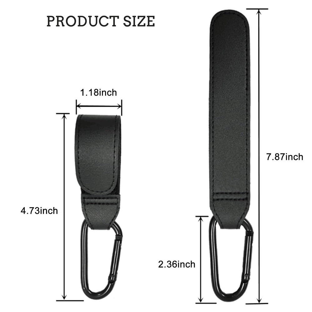 YEMCHI gray stroller hook with velcro strap keeps items organized on the go