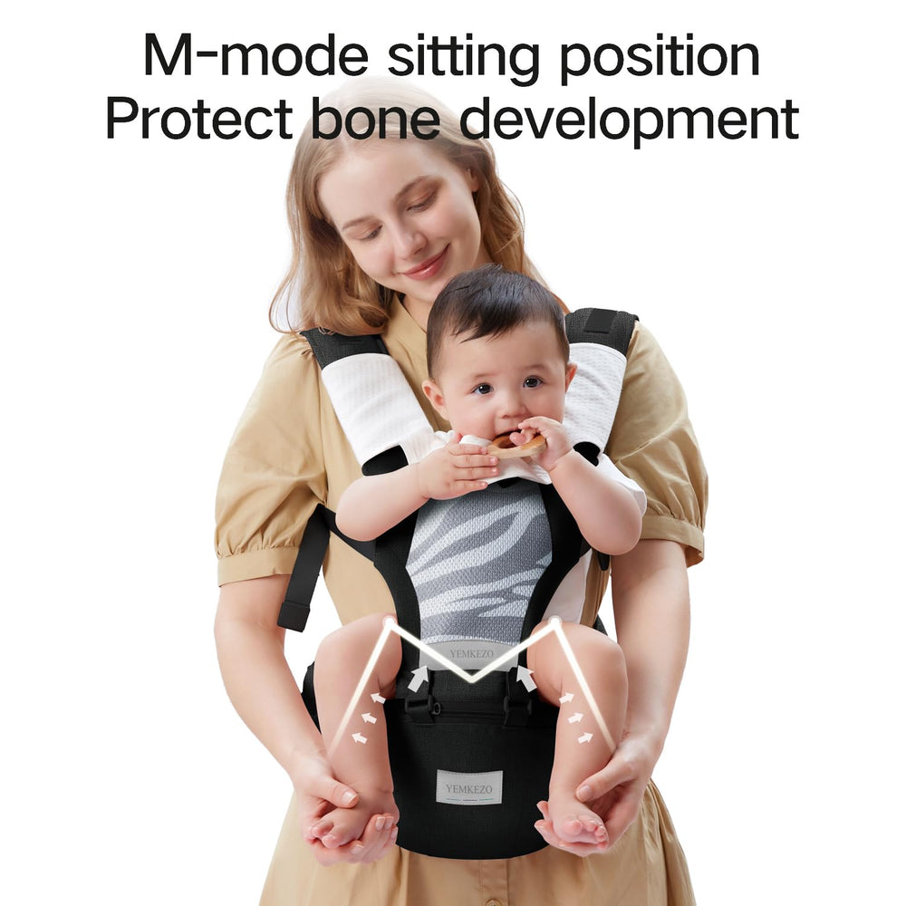 YEMKEZO adjustable carrier suitable for ages 0-36 months.