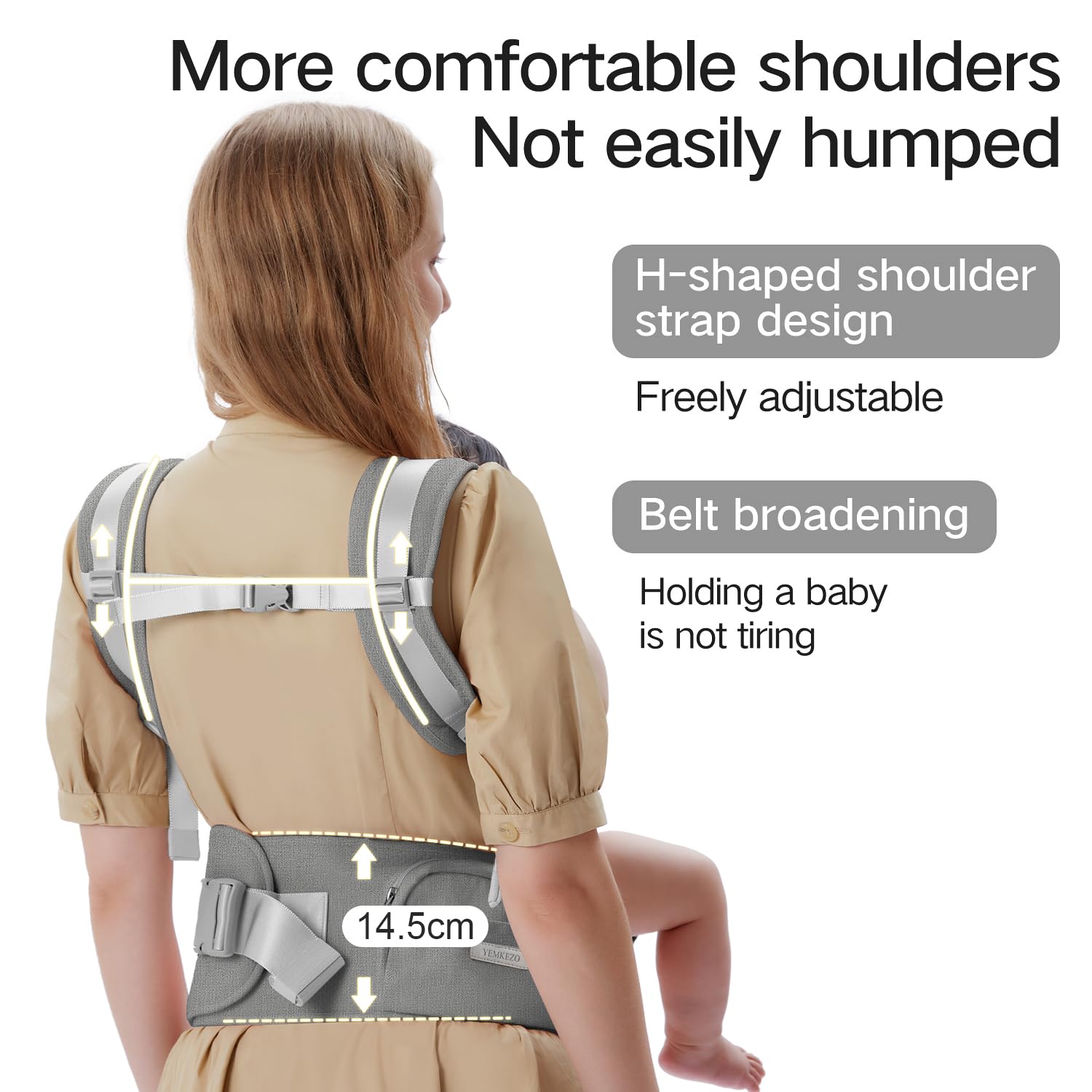 YEMKEZO adjustable waistband fits a range of parents comfortably.