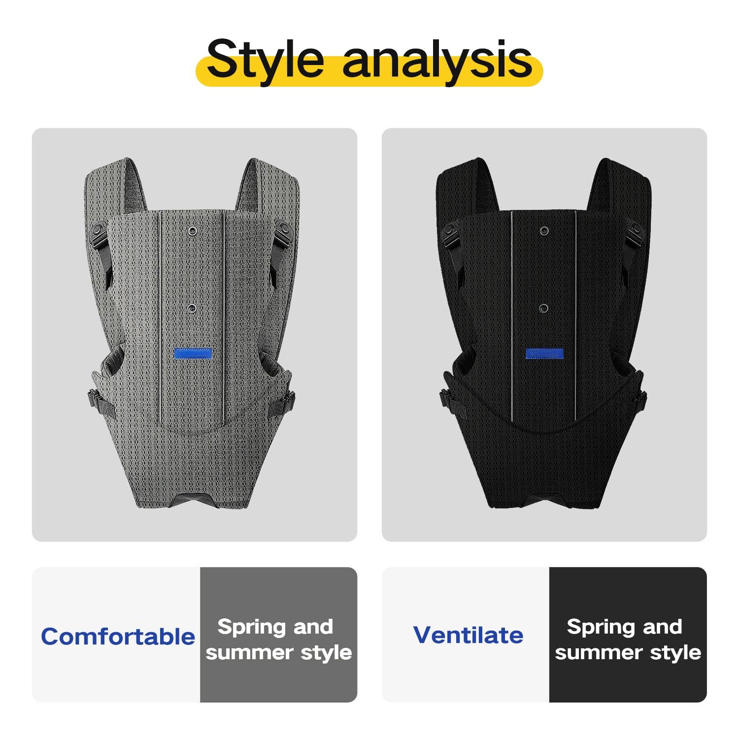 YEMKEZO Baby Carrier offers face-in and face-out options for adapting stages.