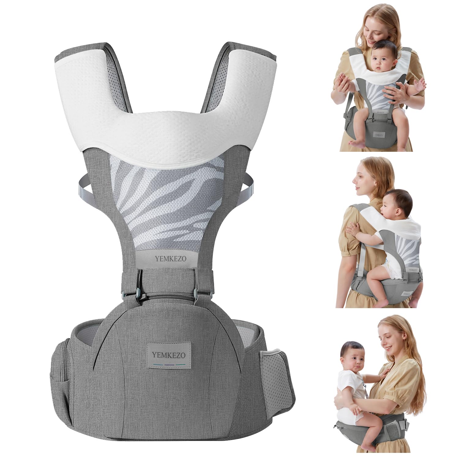 YEMKEZO baby facing out option encourages interaction while on the move.